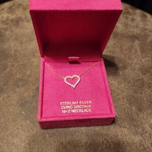 Gold Heart Outline Necklace Elegant Jewelry